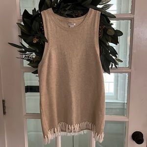 Jcrew sweater tank with fringe detail
